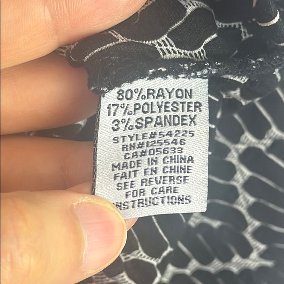 Habitat Black White Stretch Rayon Blend Tunic Top with Pockets Size XL - Picture 10 of 12